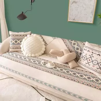 Подушка для дивана из хлопка и льна в стиле ретро, летняя и всесезонная подушка, чехол для дивана, полотенце на спинку 65*65cm