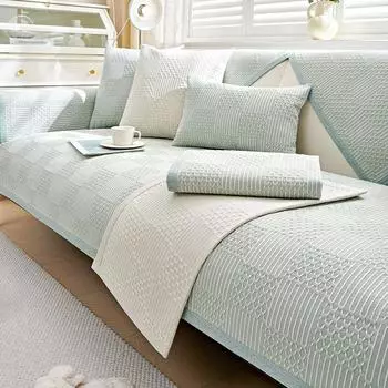 Подушка для дивана из хлопка и льна, всесезонная универсальная, легкая роскошь, высококачественный чехол для дивана, новый минималистичный и противоскользящий чехол для подушки сиденья 70*70cm