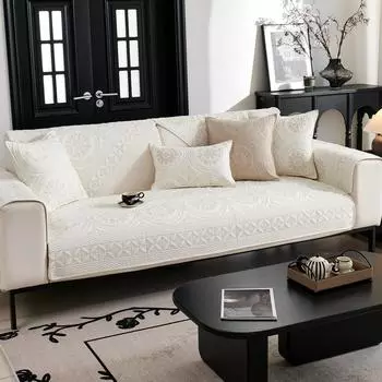 Подушка для дивана из хлопка на все времена года, тканевая нескользящая подушка для сиденья из цельного дерева, простой современный кожаный чехол для дивана, полотенце для спинки 70*70cm