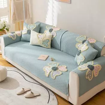 Подушка для дивана из хлопка, ручная работа, тарелка, цветок, диванное полотенце, чехлы на четыре сезона, универсальная корейская подушка, нескользящая, оконная подушка 70*70cm