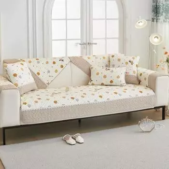 Подушка для дивана из хлопка, универсальная ткань для всех сезонов, нескользящая подушка для дивана, простой современный чехол для дивана из чистого хлопка, ткань для чехла 70*70cm