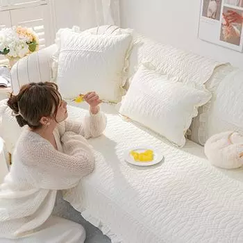 Подушка для дивана из хлопка, универсальная нескользящая ткань Four Seasons, простая современная ткань для спинки гостиной, чехол для полотенца 70*70cm