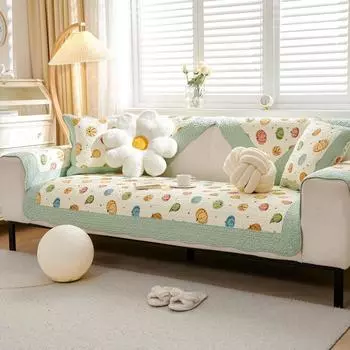 Подушка для дивана из хлопка, универсальная для всех сезонов, простая современная нескользящая ткань, подушка для сиденья из чистого хлопка, пасторальный чехол для дивана 70*70cm