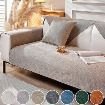 Подушка для дивана из хлопкового льна Four Seasons Universal Weaving Plaid Non Slip Sofa Cover Подушка для утолщенной мебели для гостиной Dust 70x70cm 1pc