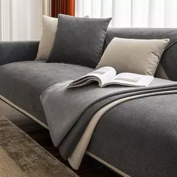 Подушка для дивана из хлопкового льна Four Seasons Универсальная современная простая нескользящая кожаная подушка для дивана Чехол для подлокотника Полотенце 70*70