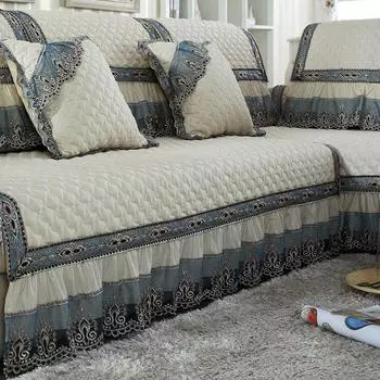 Подушка для дивана из хлопкового льна в европейском стиле, четырехсезонная, акционная цена, благородный консорт, Г-образный чехол для дивана, современное нескользящее полотенце для дивана, украшение для дома 70*70cm