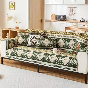 Подушка для дивана из хлопкового льна, новый ретро, всесезонный универсальный чехол для дивана, ткань, нескользящая, чехол для подушки сиденья, полотенце для спинки сиденья 70x70