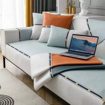 Подушка для дивана из искусственной кожи, универсальный нескользящий кожаный чехол для дивана на четыре сезона, простая современная водонепроницаемая подушка, полностью покрытая тканью 70*70