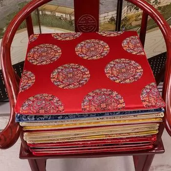 Подушка для дивана из красного дерева в китайском стиле, съемная, моющаяся, нескользящая, на одно сиденье, мягкая, без шариков, без выцветания 38x44x2cm