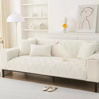 Подушка для дивана из кристального бархата, утолщенная вышитая наволочка для дивана, современный простой однотонный нескользящий чехол для дивана 70*70cm