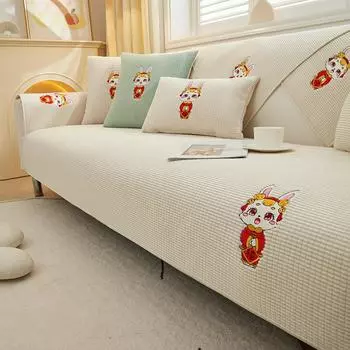 Подушка для дивана из кукурузного бархата, универсальная круглый год, нескользящее тканевое полотенце для дивана, простая и современная утолщенная плюшевая подушка для сиденья 70*70cm