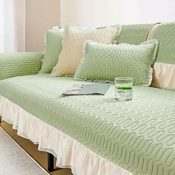 Подушка для дивана из латекса Ice Silk, весенне-летний нескользящий чехол для дивана, современный простой диван на 1/2/3/4 места, полотенце для домашнего декора гостиной 70x70