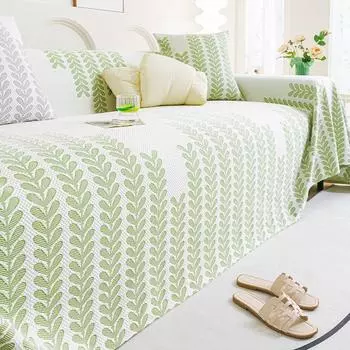 Подушка для дивана из ледяного шелка, летний прохладный коврик для дивана, новинка 2025 года, нескользящая спинка, полный чехол, комплект тканевых полотенец 180x130cm