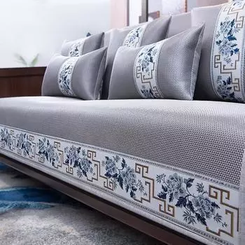 Подушка для дивана из ледяного шелка, летний коврик, нескользящая подушка, новый чехол в китайском стиле, крутой коврик, летний летний коврик 60*60