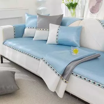 Подушка для дивана из ледяного шелка, летний нескользящий летний коврик, подушка для сиденья, новый простой современный чехол для дивана, чехол на спинку, полотенце 70*70cm