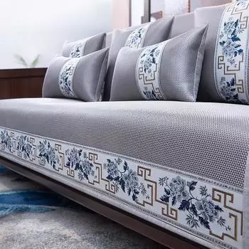 Подушка для дивана из ледяного шелка, летний коврик, нескользящая подушка, новый чехол в китайском стиле, крутой коврик, летний летний коврик 60*60