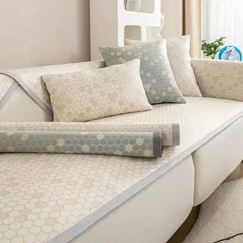 Подушка для дивана из ледяного шелка, летний стиль, простой нескользящий чехол для дивана, новый коврик, чехол для подушки сиденья 60*60cm