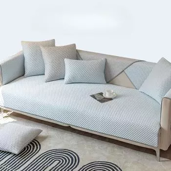 Подушка для дивана из ледяного шелка, летний нескользящий чехол, летний чехол из ткани, простое полотенце, крутой коврик с технологией бобов, крутой коврик, подушка для сиденья 70*70cm