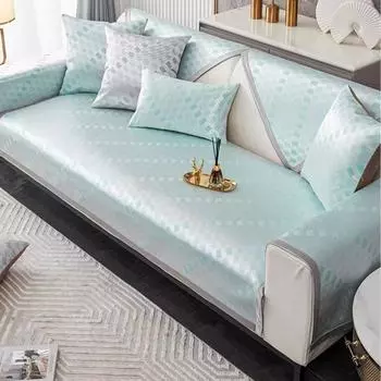 Подушка для дивана из ледяного шелка, летняя простая современная нескользящая подушка для сидения, летние модели, чехол для дивана, крутой коврик, подушка-холодильник 30*50 синий