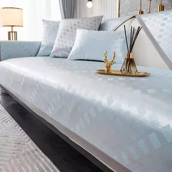 Подушка для дивана из ледяного шелка, летняя простая современная нескользящая подушка для сидения, летние модели, чехол для дивана, крутой коврик, подушка-холодильник 30*50 синий