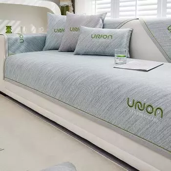 Подушка для дивана из ледяного шелка, летняя Нескользящая крутая подушка, кожаный чехол для дивана, летняя крутая подушка, задняя крышка, тканевое полотенце 45*45 серый