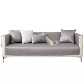 Подушка для дивана из ледяного шелка, летняя крутая подушка для сиденья, нескользящая кожаная подушка для дивана, тканевое полотенце, одноцветная подушка для сиденья 70*70 шампанского