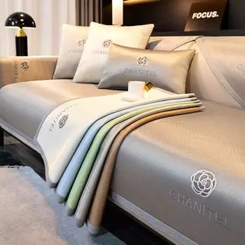 Подушка для дивана из ледяного шелка, летняя легкая, роскошная, современная, высококачественная, нескользящая подушка для сиденья на лето, новинка 2024, тканевый чехол 70*70