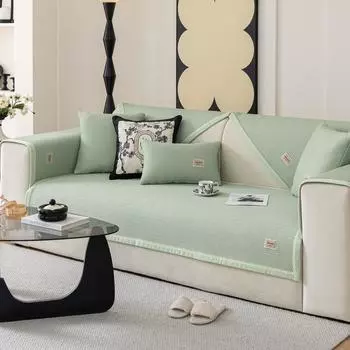 Подушка для дивана из ледяного шелка, летняя легкая роскошная современная высококачественная нескользящая подушка для сиденья для лета, тканевый чехол для дивана 70*70cm