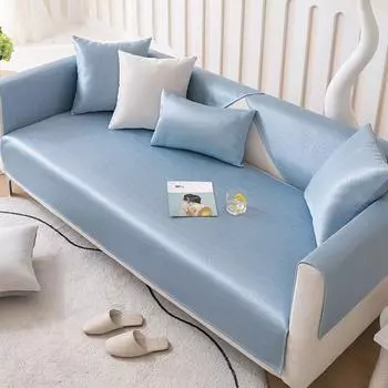 Подушка для дивана из ледяного шелка. Лето-лето. Противоскользящий коврик. Подушка. Мытый коврик для льда. Чехол на диван. Чехол для полотенца на спинку. 70*70