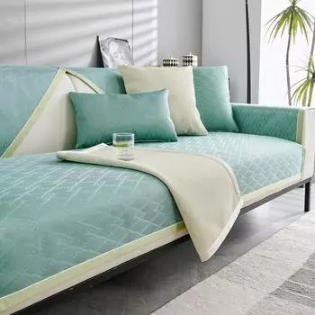 Подушка для дивана из ледяного шелка, лето, лето, нескользящий летний коврик, подушка для ледяной подушки, универсальный легкий роскошный кожаный чехол для дивана, четыре сезона 70*70cm