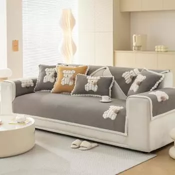 Подушка для дивана из молочного бархата, нескользящая подушка для сиденья, плюшевый утолщенный новый чехол для дивана, универсальная ткань для всесезонного использования 70*70cm