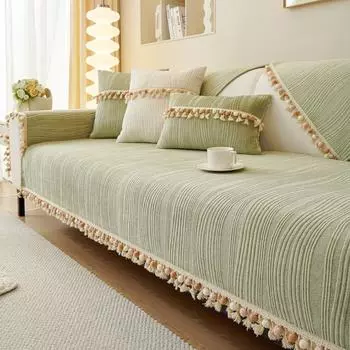 Подушка для дивана из молочного волокна, меховой шарик, кружевной чехол для дивана, осенне-зимний простой современный чехол, подушка-полотенце 70X70