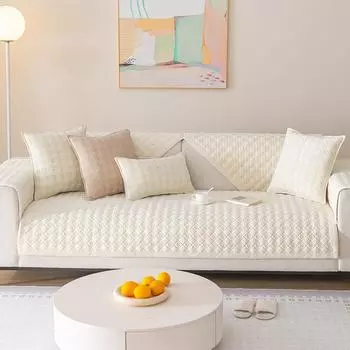 Подушка для дивана из молочного волокна с маленьким цветком, осенне-зимний плюшевый чехол для дивана, удобное утолщенное полотенце для дивана, универсальный универсальный чехол для дивана 70*70