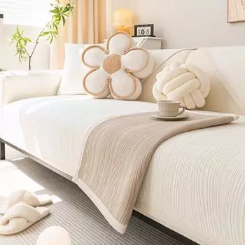 Подушка для дивана из молочного волокна, зимняя противоскользящая подушка, кремовая, ветрозащитная, кожаная, не царапающая, чехол для дивана, тканевый чехол 70*70cm