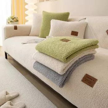 Подушка для дивана из овечьей шерсти, нескользящая подушка для сидения, чехол для дивана, полотенце для дивана, чехол для мебели A 70x70cm 1pc