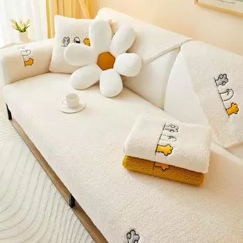 Подушка для дивана из овечьей шерсти, новая универсальная утолщенная нескользящая подушка для четырех сезонов, кожаный чехол для дивана, чехол для спинки, тканевый чехол для полотенец 70*70cm