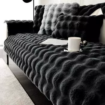 Подушка для дивана из плюша с изображением кролика, зимние утолщенные нескользящие подушки для сидений, кожаный чехол для дивана, полностью покрытая тканью 70*70cm