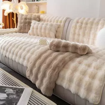 Подушка для дивана из плюша с кроликом, утолщенная, нескользящая, высокого класса, кожаная подушка для дивана, простой чехол для полотенца 70*70cm