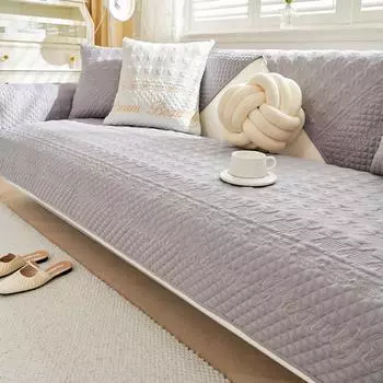 Подушка для дивана из промытого хлопка с вышивкой, бытовой противоскользящий комбинированный чехол для дивана, спинка сиденья для гостиной, одноцветный коврик для дивана 70x70cm 1pcs