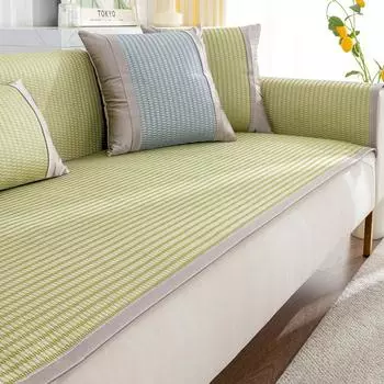 Подушка для дивана из ротанга и бамбука, летний противоскользящий коврик, нескользящая дышащая летняя тканая подушка для сиденья дивана 60*60