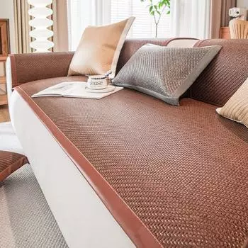 Подушка для дивана из ротанга, летний прохладный нескользящий летний коврик, чехол для дивана, летний дышащий чехол для дивана в гостиной, полотенце 60*60cm