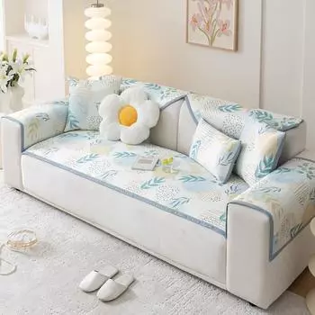 Подушка для дивана из ротанга с рисунком из мультфильма, прохладный коврик, коврик из ледяного шелка, моющийся летний чехол для дивана, холодная подушка для лета 60*60cm