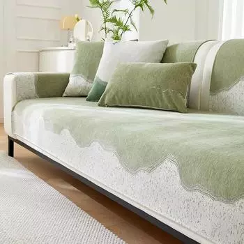 Подушка для дивана из шенилла, цветная ткань, блокирующая цвет, чехол для дивана Art, нескользящая, универсальная, для гостиной, маленькая, свежая, подушка для дивана Four Seasons 70x70