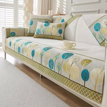 Подушка для дивана из шенилла Four Seasons Universal, нескользящий чехол для дивана, простая современная подушка, чехол для спинки, полотенце 30*50cm синий