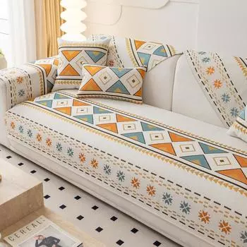 Подушка для дивана из шенилла Four Seasons Universal Simple Modern Non-Slip Подушка Новый Чехол для дивана Чехол для полотенца на спинку Ткань 70*70cm