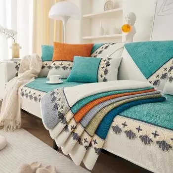 Подушка для дивана из шенилла Four Seasons Universal Non-Slip Seat Cushion, европейский чехол для дивана, ткань для трех человек 70*70cm