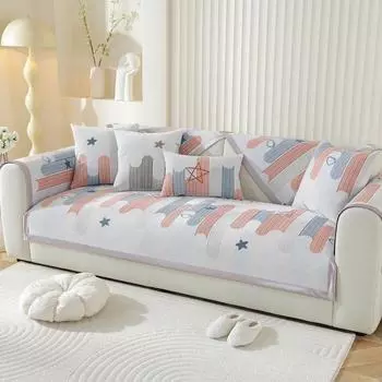 Подушка для дивана из шенилла Four Seasons Universal New Non-Slip Straight Row Leather Cushion Spring and Summer Sets Cover Fabric 70*70cm