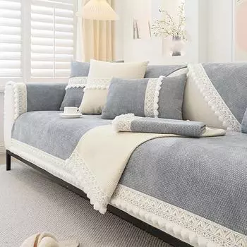 Подушка для дивана из шенилла Four Seasons Universal Pure Color Simple Modern Leather Sofa Non-Slip Anti-Scratch Cover Cover Towel 70*70cm