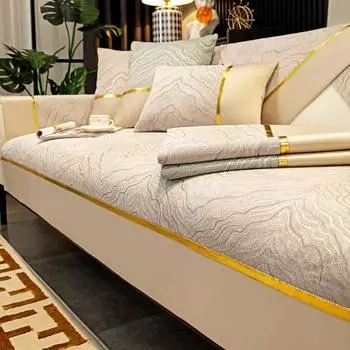 Подушка для дивана из шенилла Four Seasons Universal Light Luxury Modern Non-Slip Cover Fabric Leather Sofa Cover 70*70cm
