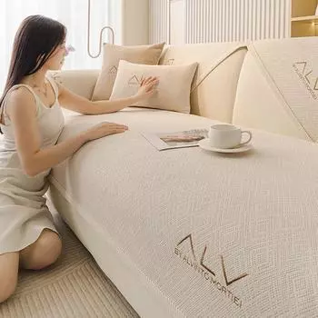 Подушка для дивана из шенилла Four Seasons, универсальная, нескользящая, легкая, роскошная, высококачественная, простая, современная, чехол для дивана с прямым рядом 70x70cm 1pcs